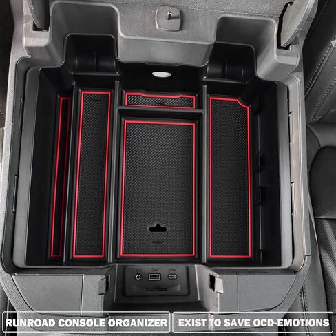 Center Console Organizer Compatible with 2019-2022 Chevy Silverado 1500/GMC Sierra 1500 and 20-23 Silverado/Sierra 2500HD/3500HD (Full Console with Bucket Seats ONLY) Accessories Tray Black in Saudi Arabia