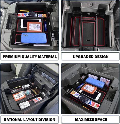 Center Console Organizer Compatible with 2019-2022 Chevy Silverado 1500/GMC Sierra 1500 and 20-23 Silverado/Sierra 2500HD/3500HD (Full Console with Bucket Seats ONLY) Accessories Tray Black in Saudi Arabia