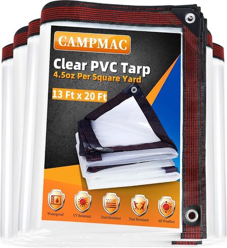 Clear Tarp 6 x 10 FT Medium Duty Waterproof New Material Tarp Cover, Grommet Every 20 Inches, for Plant, Garden, Chicken Coop, Patio in Saudi Arabia