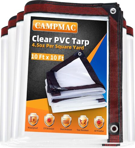 Clear Tarp 6 x 10 FT Medium Duty Waterproof New Material Tarp Cover, Grommet Every 20 Inches, for Plant, Garden, Chicken Coop, Patio in Saudi Arabia