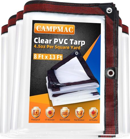 Clear Tarp 6 x 10 FT Medium Duty Waterproof New Material Tarp Cover, Grommet Every 20 Inches, for Plant, Garden, Chicken Coop, Patio in Saudi Arabia