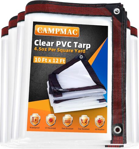 Clear Tarp 6 x 10 FT Medium Duty Waterproof New Material Tarp Cover, Grommet Every 20 Inches, for Plant, Garden, Chicken Coop, Patio in Saudi Arabia