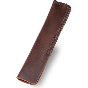 Handmade Genuine Leather Single Pen Case Fountain Pen Sleeve Holder Pouch Cover Vintage (Coffee)