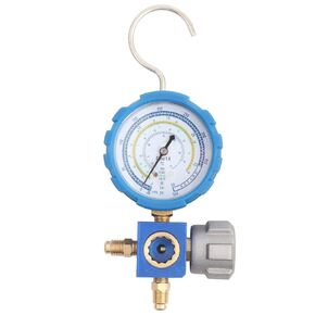 Manifold Gauge,-30~550psi Air Condition Manifold Gauge Low Pressure A/C Refrigeration Tool with Sight Glass G1/4