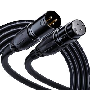 3-pin XLR Microphone Cable Male to Female, OFC (Oxygen Free Copper) Wire，XLR Cable Suitable for Mic Mixer, Speaker Systems, Radio Station and More。 XLR-FM-B (10 Feet, 2 Pack)
