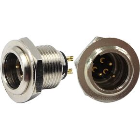 zdyCGTime DIY 3 Pin Mini XLR Adapters 3 Pin Mini XLR Male Socket Connector for Mic (Microphone) and Chassis Panel Mount XLR Aviation Circular Plug Connector(2 Pack)