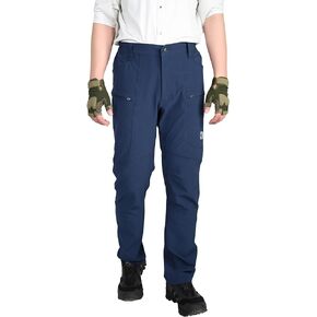 Ellobird Mens Flex Cargo Hiking Pants, Waterproof Stretch Lightweight Trousers