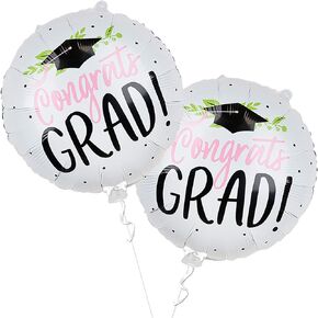 KatchOn, Big Congrats Grad Balloons - 18 Inch | Graduation Balloon, Congratulations Balloons for Graduation Decorations Class of 2025 | Pink Graduation Balloons 2025, Graduation Party Decorations 2025
