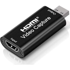 Capture Card Full HD 1080P 30FPS HDMI to USB, Video Capture Card for Streaming/Recording/Gaming, Compatible with Switch, PS4, PS5, Xbox, Work with PC/Windows/Mac OS