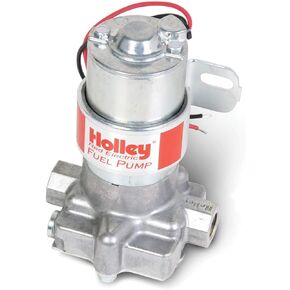 NEW HOLLEY 97 GPH RED ELECTRIC FUEL PUMP WITH BRACKET,STREET & STRIP CARBURETED APPLICATION,COMPATIBLE WITH GASOLINE ONLY