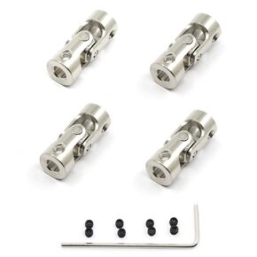 4 Pcs 6mm to 6mm Universal Joint Shaft Coupling with Screws for Motor