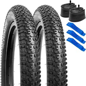YUNSCM 18" Bike Tires 18x2.30/58-355 and 18" Bike Tubes Schrader Valve Compatible with Mountain/Off Road Bike 18x2.25 18 x 2.3 18x2.35 18 x 2.40 Bicycle Tires and Tubes (W-1102)