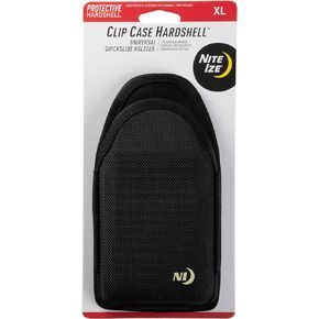 Nite Ize Clip Case Hardshell Universal QuickSlide Holster - حافظة هاتف واقية مفتوحة من الأعلى مع مشبك حزام - حافظة هاتف لأحزمة الرجال والنساء - حقيبة هاتف بحزام المرافق - X-Large