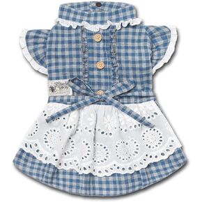 Touchdog 'I Love Poochi' Classical Fashion Dog Dress - Retro Designer Pet Dress Featuring Accented Knots and Ruffled Details - Dog Clothes for Small and Medium Dogs