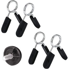 4pcs Spring Clip Collars, 1 inch (0.94'', 24mm) Exercise Collar Barbell Clamps for Weight Bar Dumbbells Gym Fitness Training Weight Lifting Equipment