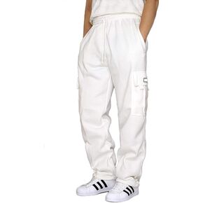 Men's Heavyweight Fleece Cargo Sweatpants with Draw String