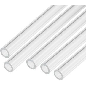 MECCANIXITY Acrylic Pipe Clear Rigid Round Tube 9pcs 4mm(5/32") ID 8mm(5/16") OD 6" for Lamps and Lanterns, Water Cooling System