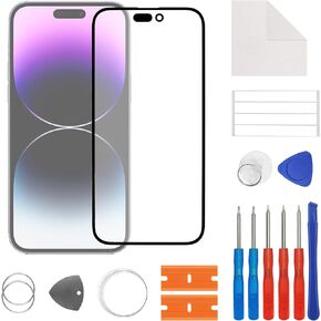 New Front Outer Lens Glass Screen Replacement for iPhone 14 Pro Max with Free Repair Tools Kit.(No LCD Touch ＆ Digitizer)-(6.7 inch)