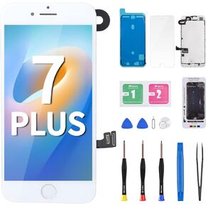 for iPhone 7 Plus Screen Replacement with Home Button 5.5" Black LCD 7plus 3D Touch Display Digitizer Earpiece Assembly Glass Front Camera Speaker Sensor Repair Tool Fix Kit A1661 A1784 A1785