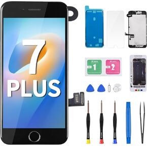 for iPhone 7 Plus Screen Replacement with Home Button 5.5" Black LCD 7plus 3D Touch Display Digitizer Earpiece Assembly Glass Front Camera Speaker Sensor Repair Tool Fix Kit A1661 A1784 A1785