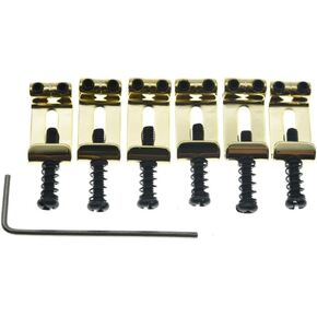 Dopro Stainless Steel Vintage Guitar Bridge Saddles Vintage Bent Style Guitar Saddles for FD American/Squier/Import Strat/Stratocaster 10.5mm String Spacing Black
