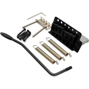 Musiclily Pro 52.5mm Modern 6-Screw Tremolo Bridge 36mm Short Block for Squier Strat Style Electric Guitar, Black