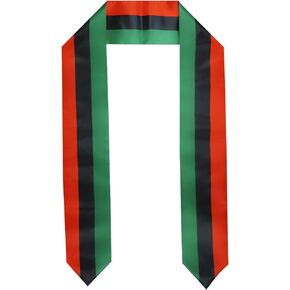 Pan African Flag Graduation Stole Sash for Study Aboard International Students Abroad Adult Unisex- Cool Graduation Shawl Sash Stole Wraps Scraf