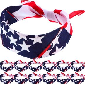 12 Pieces American Flag Bandanas， USA Bandanas ， Patriotic Accessories Bandannas Decoration for Men and Women in Saudi Arabia