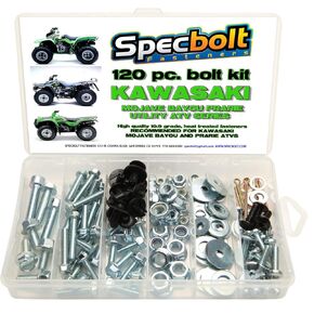 120pc Specbolt Kawasaki Utility ATV Bolt Kit for KLT KSF KLF KEF KVF KSV & KLF Models Maintenance & Restoration OEM Spec Fasteners Quad Brute Force Bayou Lakota Sport Mojave Prarie Advantage Classic