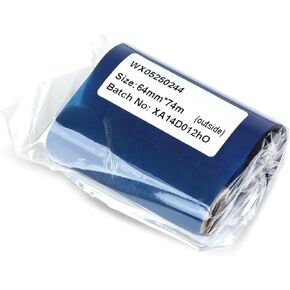 2PK OfficeSmartLabels WX05220244 [2.20 بوصة × 244 بوصة] أشرطة نقل حرارية سوداء معززة بالراتنج، متوافقة مع طابعات الحمار الوحشي - 1/2 بوصة أساسية in Kuwait