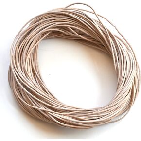 1 mm Natural Untreated Leather Cord, 25 Meters Hank (82 Feet)