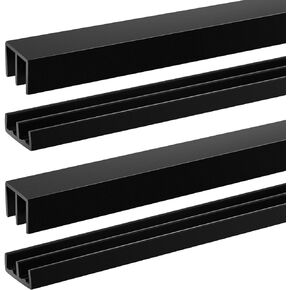 2 Pack Plastic Sliding Door Track Set for 1/4" Thick Panels Sliding Glass Door Track Sliding Cabinet Door Track Window Sliding Track Easy Quick Installation Sliding Track (White,4 ft Long)