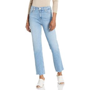 PAIGE Women's Hoxton Slim High Rise Skinny Striaght Leg in Lovesong Distressed with Tuned Hem