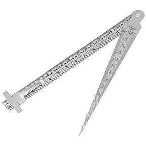 Walfront Welding Taper Gauge, Feeler Gauge Stainless Steel Welding Gap Wedge Depth Ruler Hole Inspection Tool, Metric/Inch Used to Measure Gap/Depth