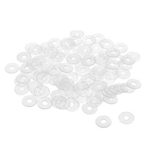 uxcell Nylon Flat Washers 11mm OD 3.5mm ID 1mm Thickness Sealing Gasket for Faucet Pipe Water Hose, Clear Pack of 100