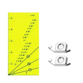 HONEYSEW Sew Seam Allowance Ruler and 2PCS Magnetic Seam Guide for Sewing Machine Perforated Seam Gauge for Perfect 1/8" to 2" Straight Line Hems Includes 1/4" Pivot Point and 45 Degree Trim Line