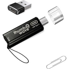 ThumbWave 32GB USB-C Audio Recorder Flash Storage Drive with 144 Hour Audio Recording Capacity for Business Meetings, Lecture Notes, Musical Inspiration, Personal Memoirs in Kuwait