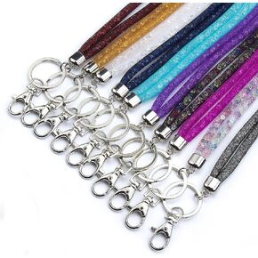 SAVORI Bling Lanyard for Women, 32.9" Crystal Lanyards with ID Holder Retractable Rhinestone Lanyard for Keys Wallet Phones Glasses Women Gift (Purple, Retractable Badge)