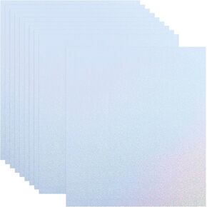 PATIKIL 11.7x8.2" Printable Holographic Sticker Paper, 10Pcs A4 Vinyl Sticker Paper Holographic Glossy Rainbow Waterproof Sticker Paper for Inkjet Laser Printer, Particle Style