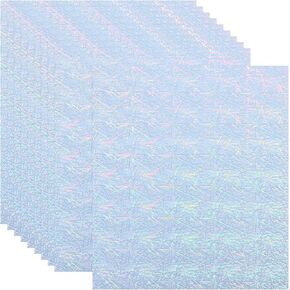 PATIKIL 8.2x5.8" Printable Holographic Sticker Paper, 10 Pack Vinyl Sticker Paper Holographic Glossy Rainbow Waterproof Sticker Paper for Inkjet Laser Printer, Straw Style