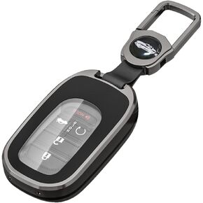 for Honda Key Fob Cover with Keychain,Metal Shell Soft TPU Full Protection Key Case for Honda 2022 2023 Honda Accord Civic HR-V CR-V Pilot Sport SI EX EX-L Touring Smart Remote Key Protector