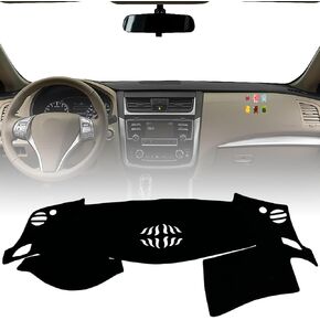 غطاء لوحة القيادة الداخلية مخصص متوافق مع Nissan Altima 2013-2018، حصيرة غطاء لوحة القيادة غير قابلة للانزلاق تناسب 2013 2014 2015 2016 2017 2018 Nissan Altima Dash Mat Protector ظلة بدون وهج أسود