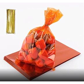 Blue Cellophane Bags 100 pcs Cellophane Wrap Bags with Twist Ties for Bakery Cookies Sweets Snacks Candies Dessert Transparent Color (Blue)