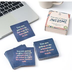 Affirmation Cards for Women | 52 Daily Inspirational & Motivational Quotes | Funny & Positive Mix for Self-Care, badass & sweary | Modern Design, Premium Printing | Birthday & Friend Gifts