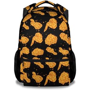 Chicken Nuggets Backpacks for Kids, Large Capacity Backpack for School, Funny White Lightweight Bookbag for Boys & Girls