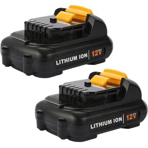DCB120 12V 4.0Ah Replacement Battery for Dewalt 12V Battery DCB121 DCB123 DCB122 DCB124 DCB125 DCB127 Compatible with All Dewalt 12 Volt Max Lithium Battery(2 Pcak)