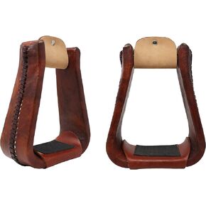 تشالنجر سرج حصان ركاب غربي بني من الجلد الخام مغطى بجرس ركوب الماهوجني الأحمر 51217 in Kuwait