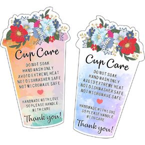 Tumbler Care Instruction Cards, Cup Care Instruction, Cup Care Instruction Insert for Small Business, Customer Directions Cards for Tumbler,Card paper 4x2.3inch,50Pack