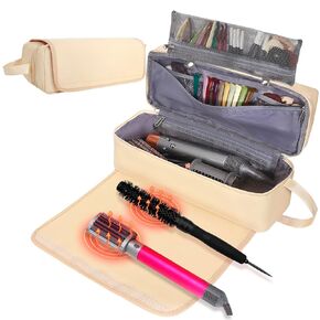 Hair Tools Travel Bag with Heat Resistant Pad, Portable Hair Tools Storage for Hair Straighteners, Curling Iron and Hair Care Accessories, Traveling Essentials for Women