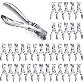36 Pieces 1 Hole Punch 5 Sheet Capacity Single Handheld Hole Puncher Classic Circle Shaped Paper Punch for Paper Card Craft DIY Tool Home School Art Class Office Supplies, Silver